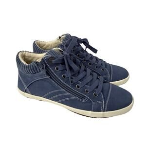 Taos Startup Shoes Womens Size 7.5 Blue Canvas High Top Sneakers Comfort